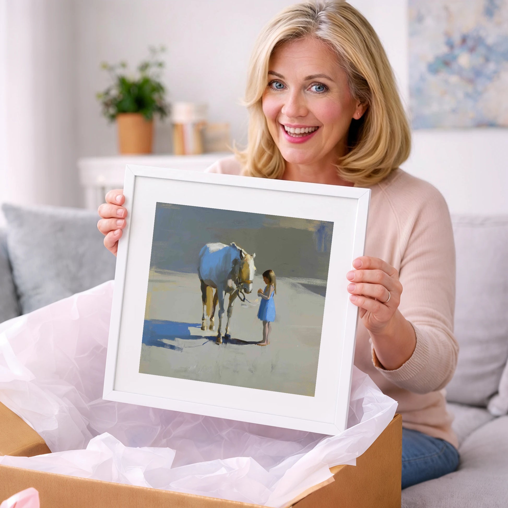 Sunlit Trust - horse & rider art gift idea for horse lovers