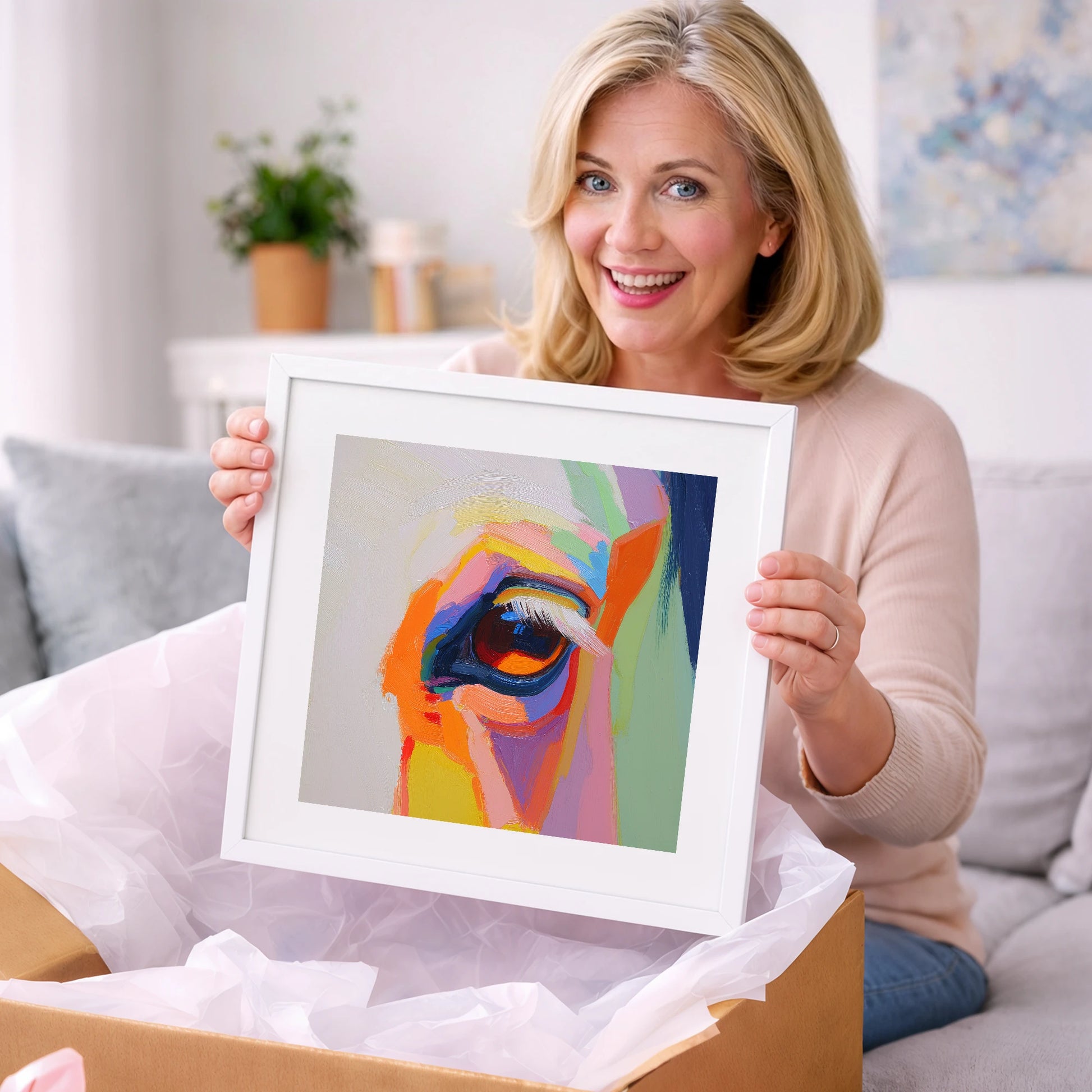 Kaleidoscopic Gaze - horse portrait art gift idea for horse lovers