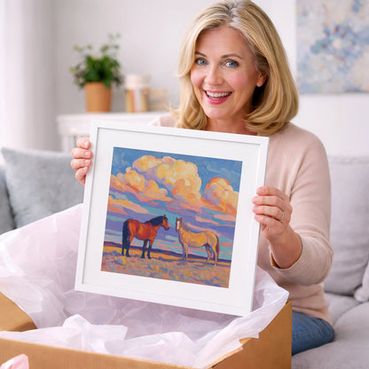 Under Painted Skies - horse landscape art gift idea for horse lovers