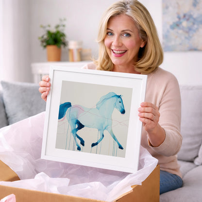 Fluidity in Azure - horse breed art gift idea for horse lovers