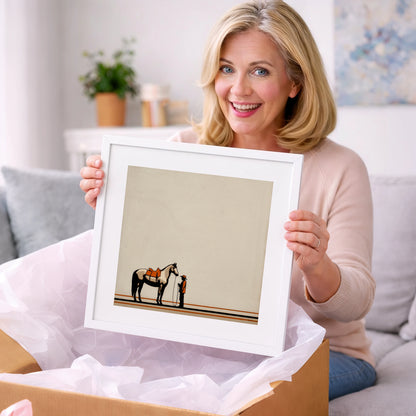 The Quiet Companion - horse & rider art gift idea for horse lovers