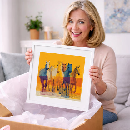 The Vibrant Herd - horse landscape art gift idea for horse lovers