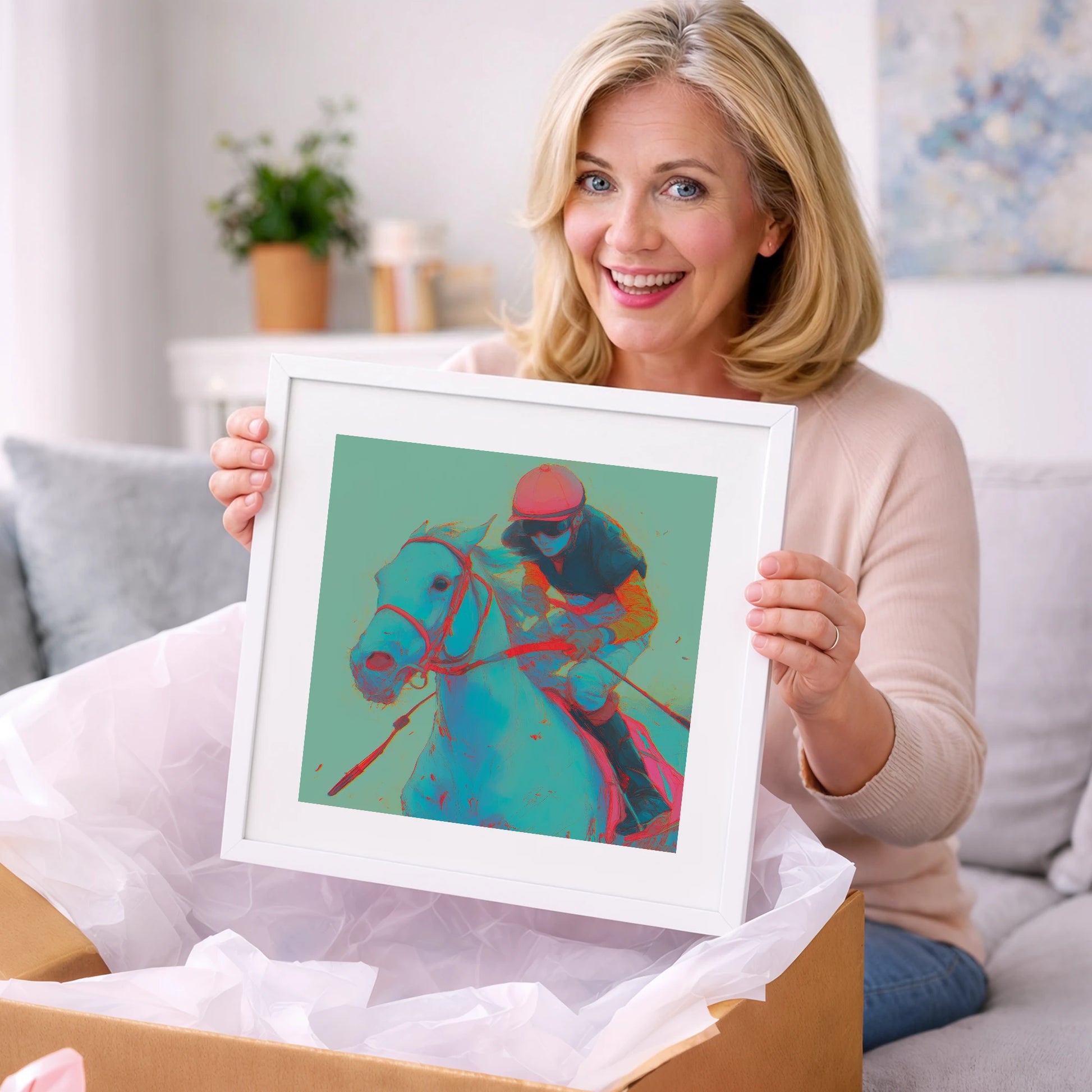 Electric Furlong - racing horse art gift idea for horse lovers