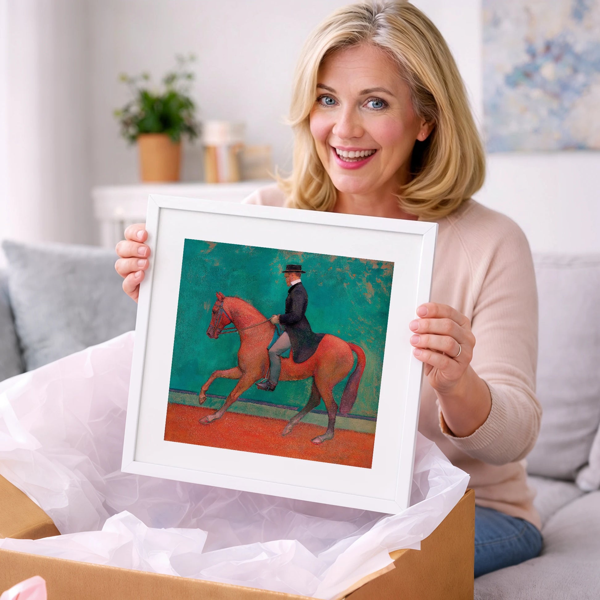 The Emerald Passage - dressage horse art gift idea for horse lovers