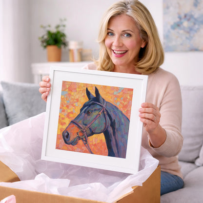 Radiant Equine Profile - horse portrait art gift idea for horse lovers