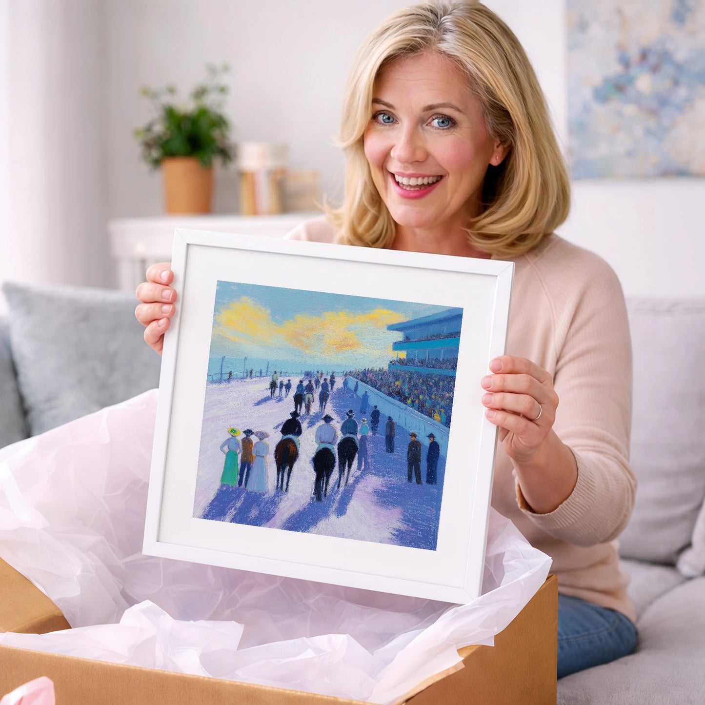 Parade Before the Post - racing horse art gift idea for horse lovers
