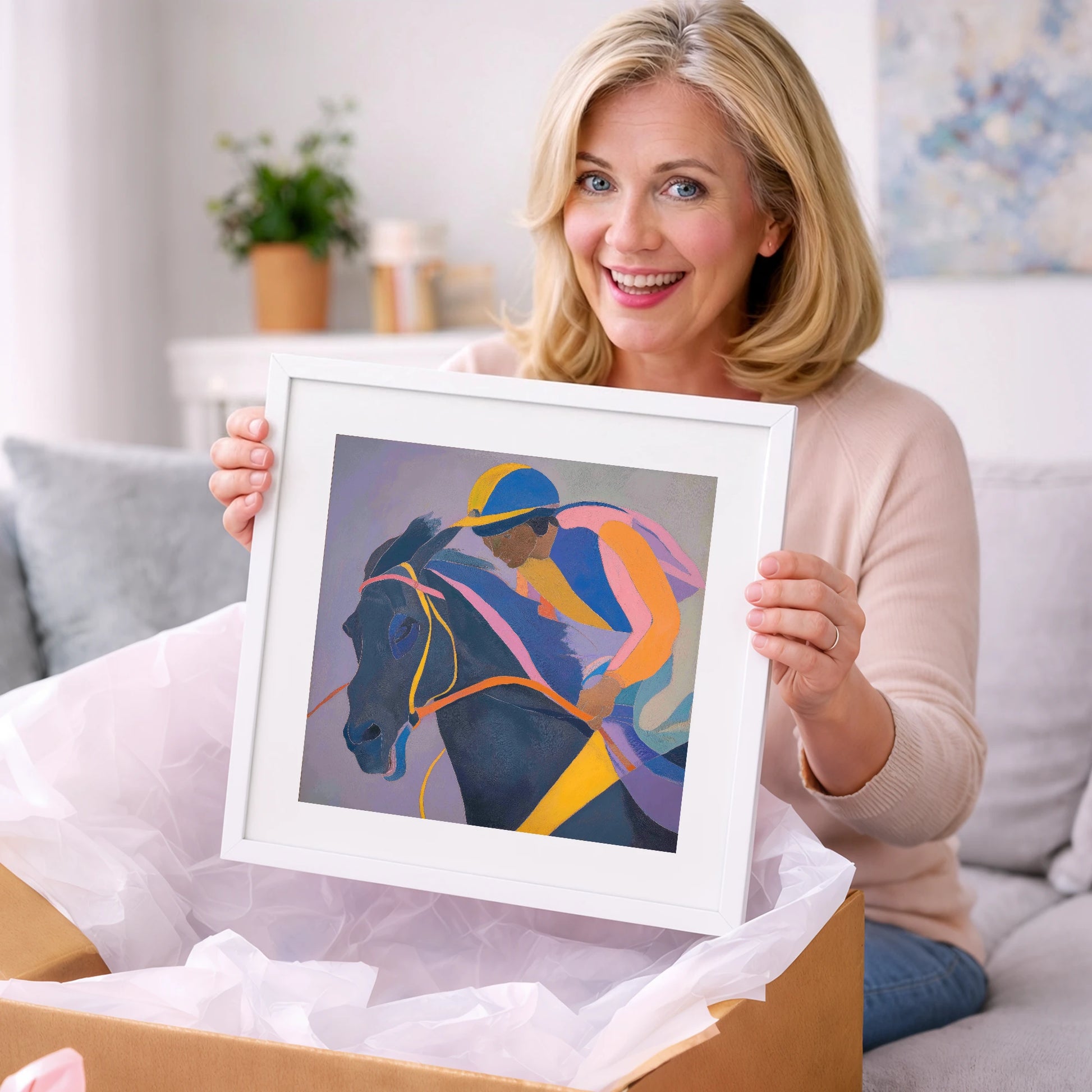 Dynamic Silks - racing horse art gift idea for horse lovers