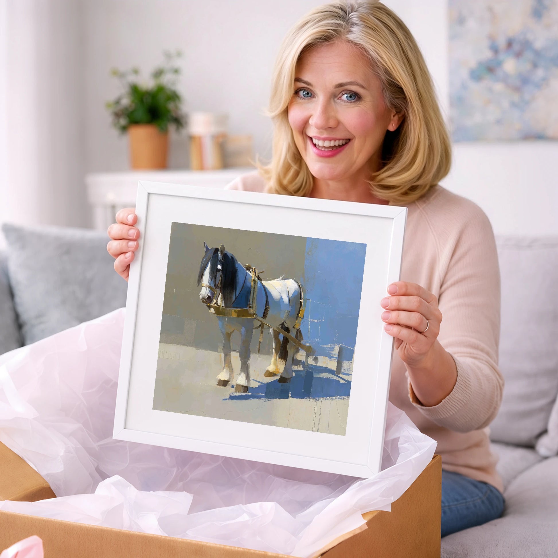 Dignity in the Shade - working horse art gift idea for horse lovers