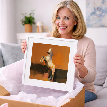 Rise in Ochre - horse portrait art gift idea for horse lovers
