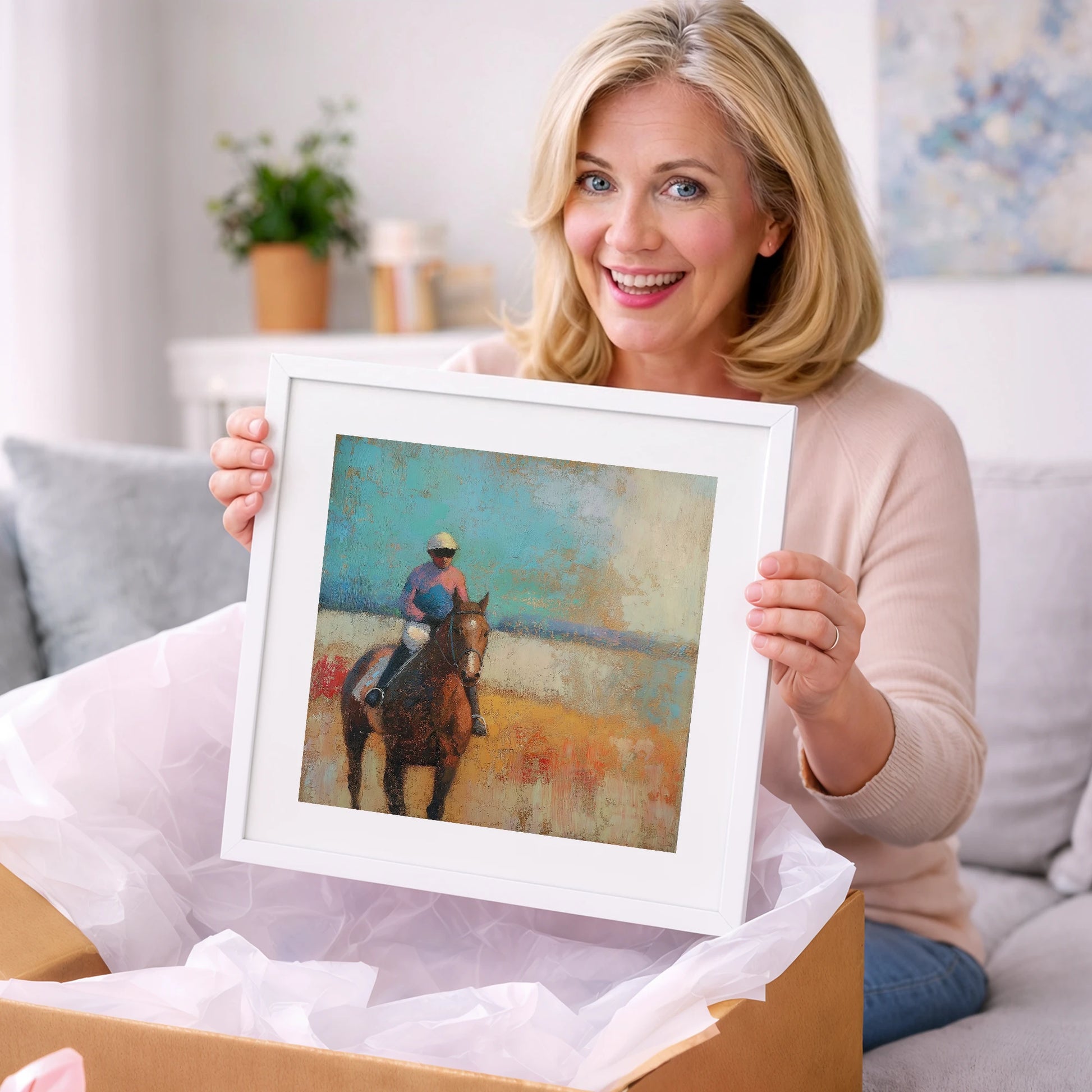 To the Start - racing horse art gift idea for horse lovers