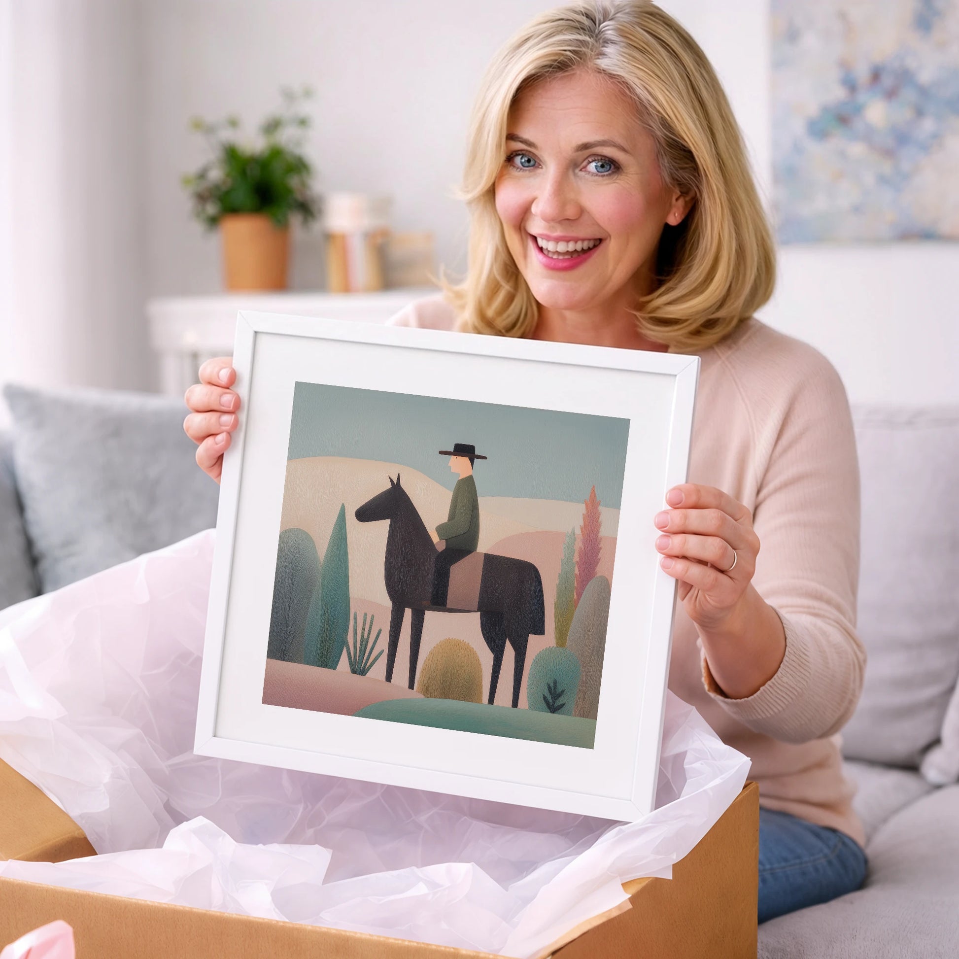 The Quiet Trail - western horse art gift idea for horse lovers
