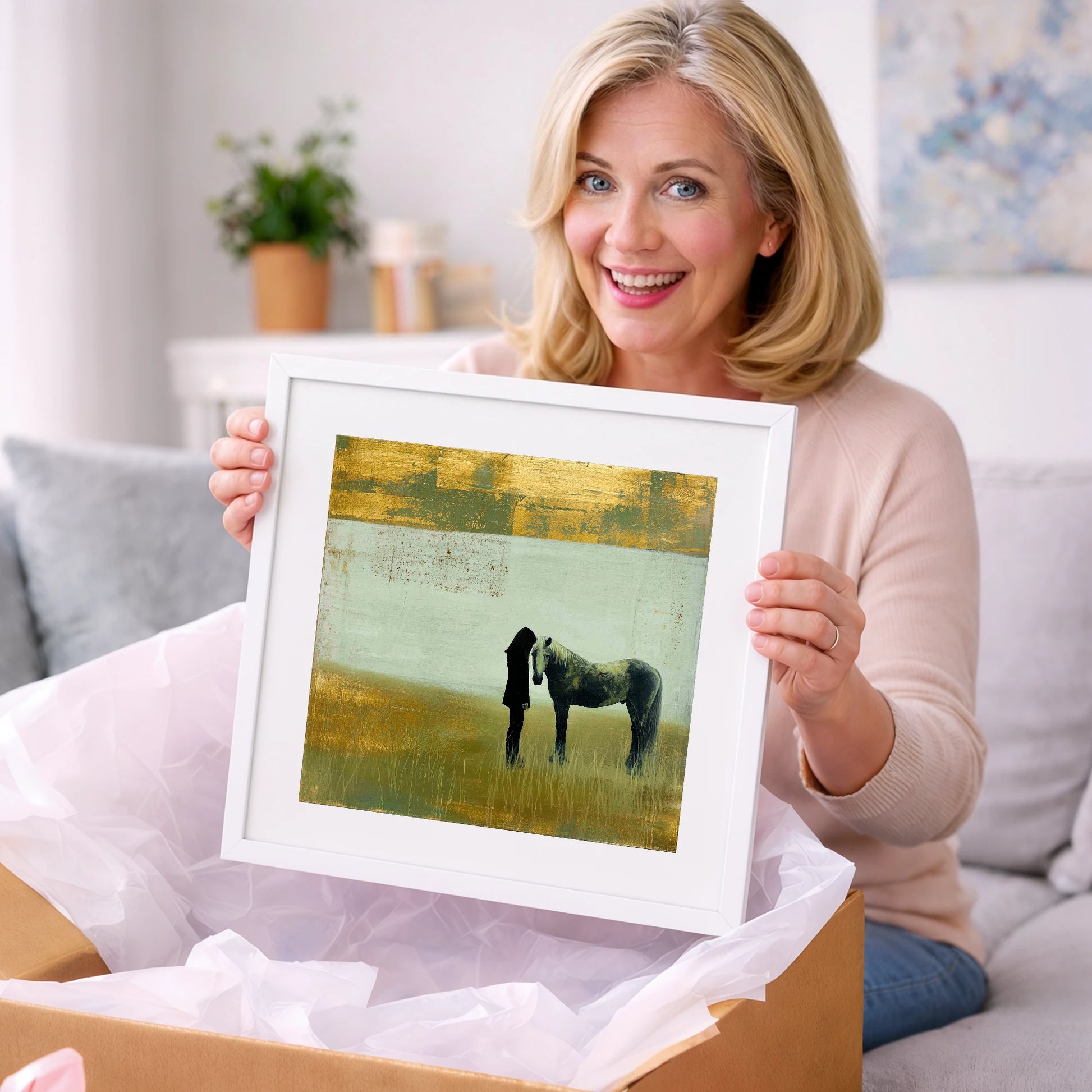 Silent Understanding - horse & rider art gift idea for horse lovers