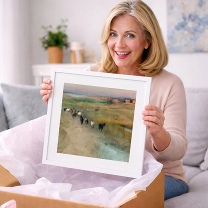 Roaming the Marshes - wild horses art gift idea for horse lovers
