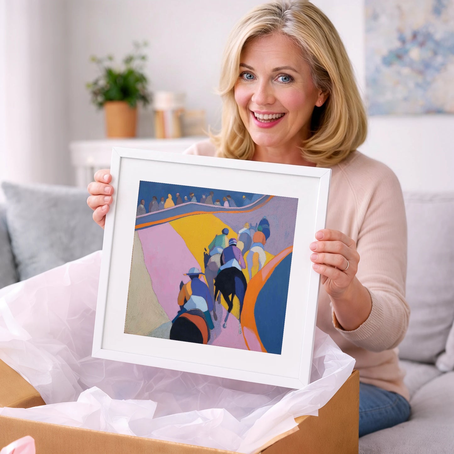 Heading To The Post - racing horse art gift idea for horse lovers