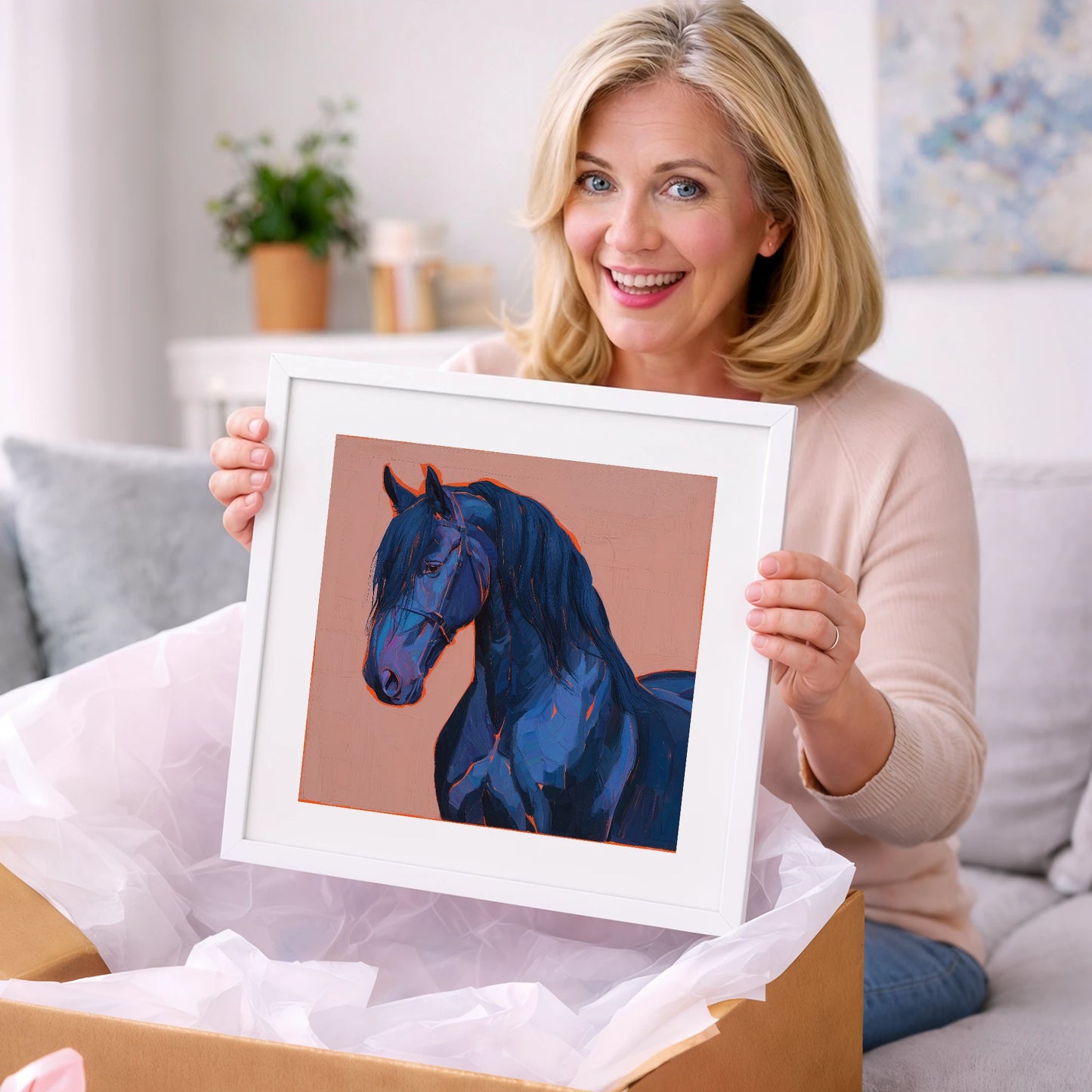Midnight Blue Majesty - horse breed art gift idea for horse lovers