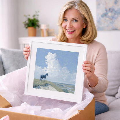 The Quiet Vantage - horse landscape art gift idea for horse lovers