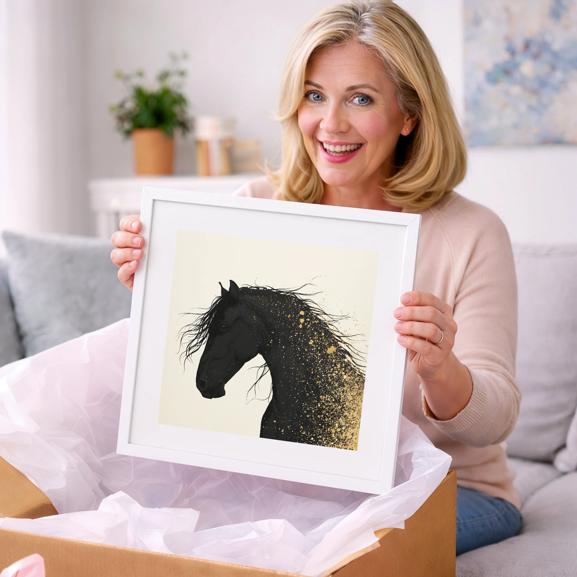 Gilded Midnight - horse breed art gift idea for horse lovers