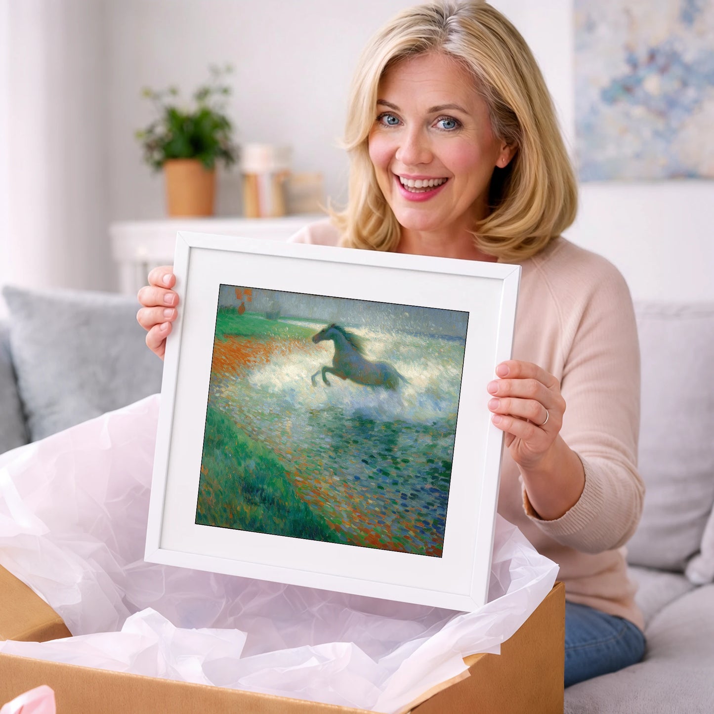 Luminous Surf Canter - beach horse art gift idea for horse lovers