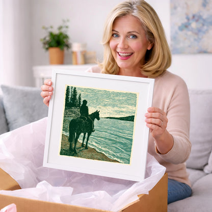 Coastal Solitude - beach horse art gift idea for horse lovers