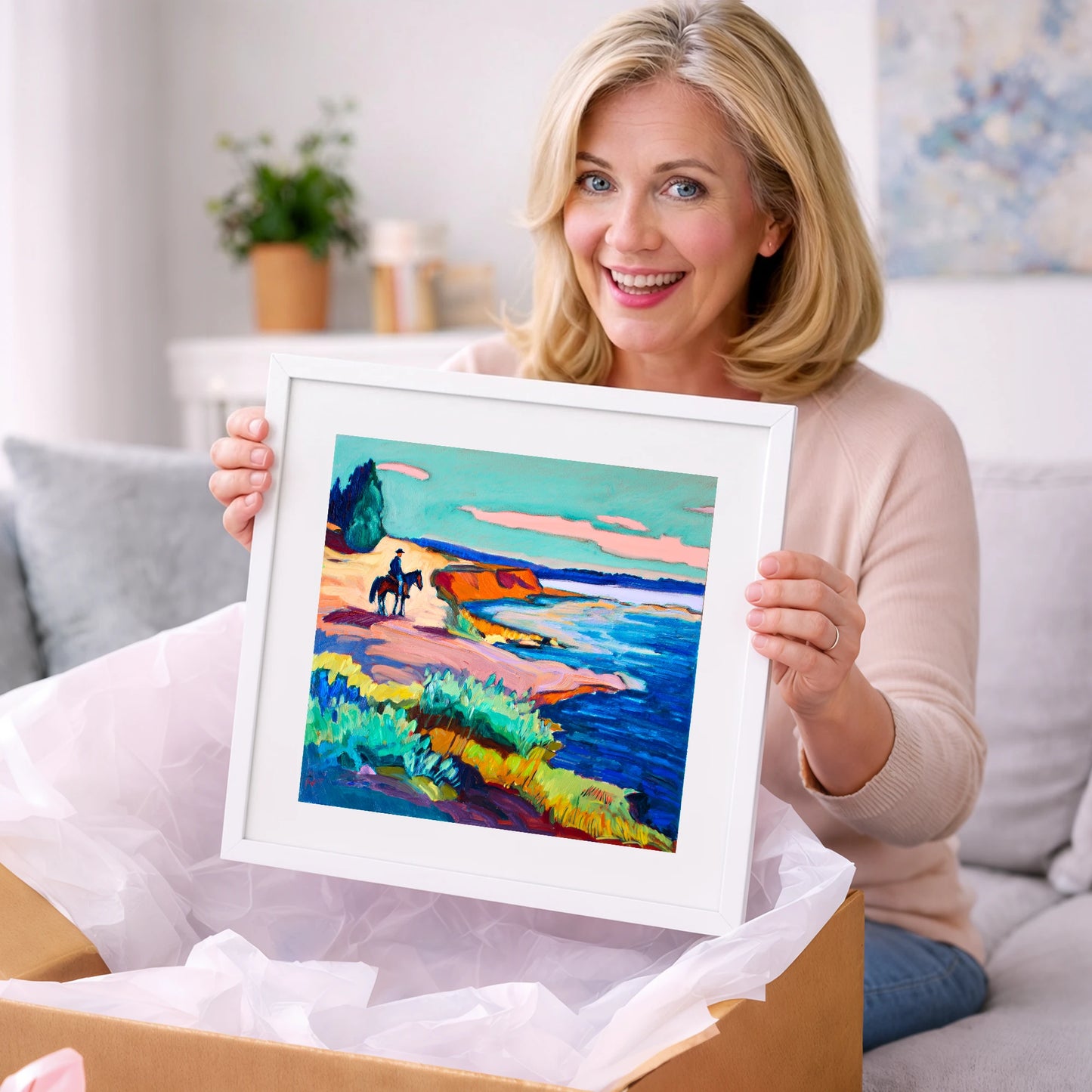 Vivid Coastal Hack - beach horse art gift idea for horse lovers