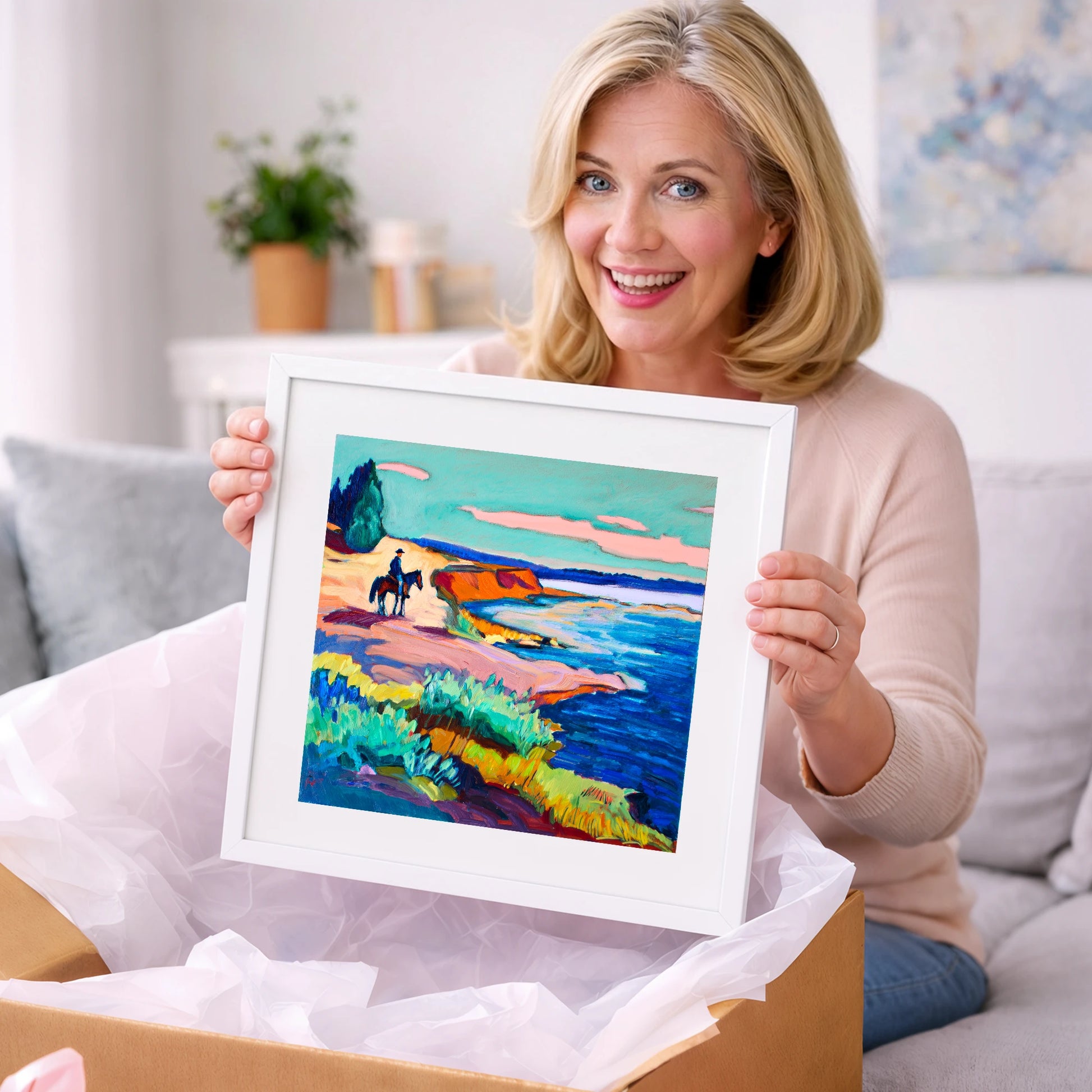 Vivid Coastal Hack - beach horse art gift idea for horse lovers