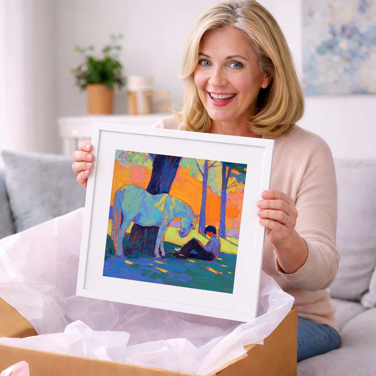 Shared Solitude - horse & rider art gift idea for horse lovers