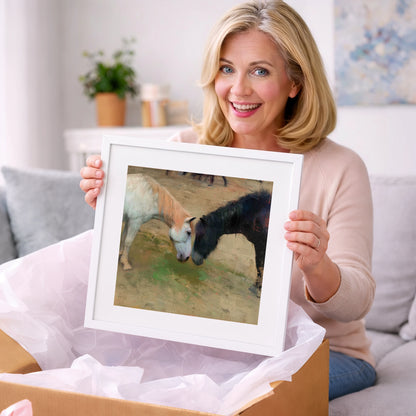 Gentle Connection - horse portrait art gift idea for horse lovers