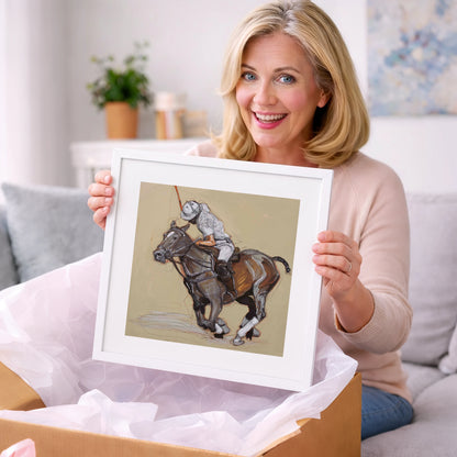 Momentum on the Field - polo horse art gift idea for horse lovers