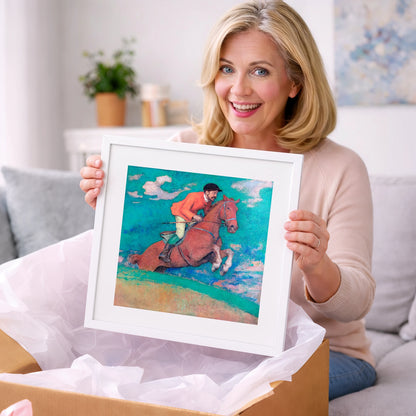 The Crimson Chase - racing horse art gift idea for horse lovers
