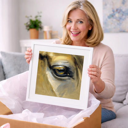 The Amber Gaze - horse portrait art gift idea for horse lovers
