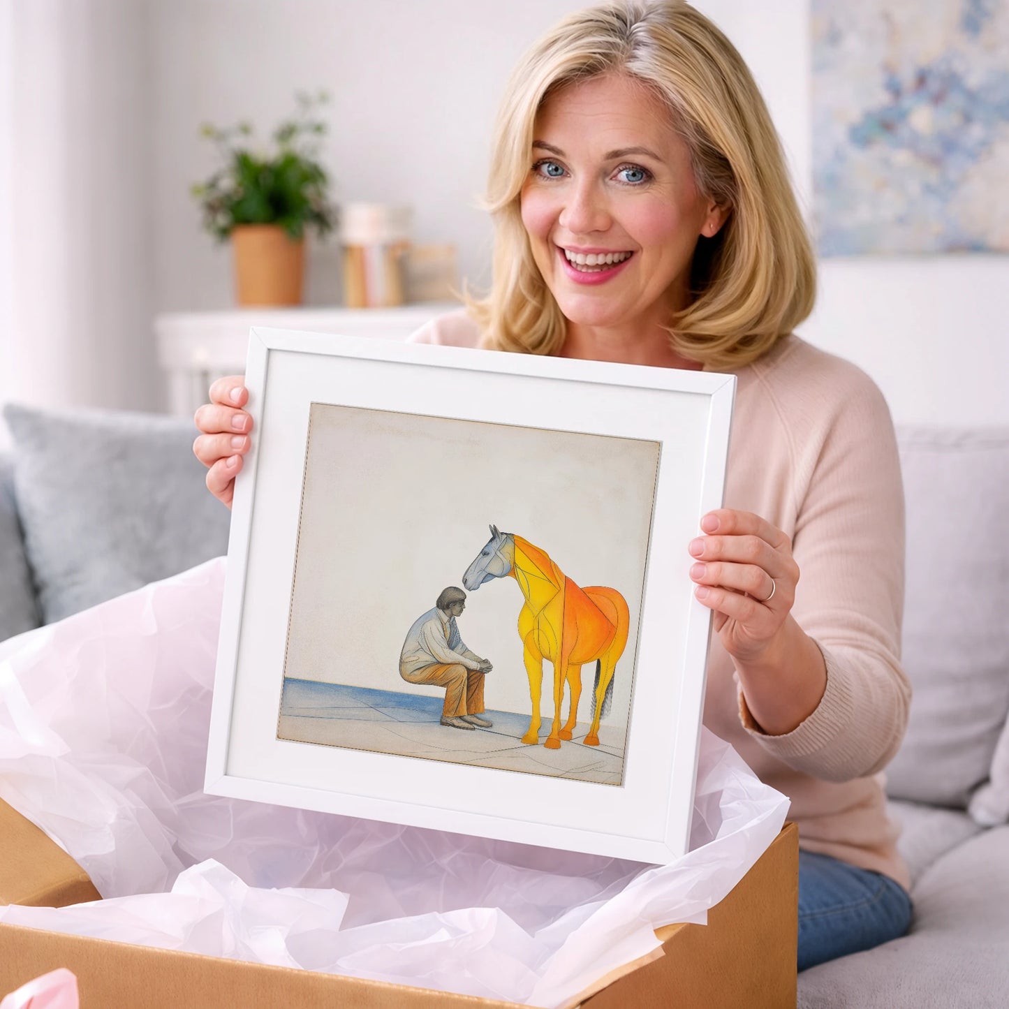Silent Understanding - horse & rider art gift idea for horse lovers