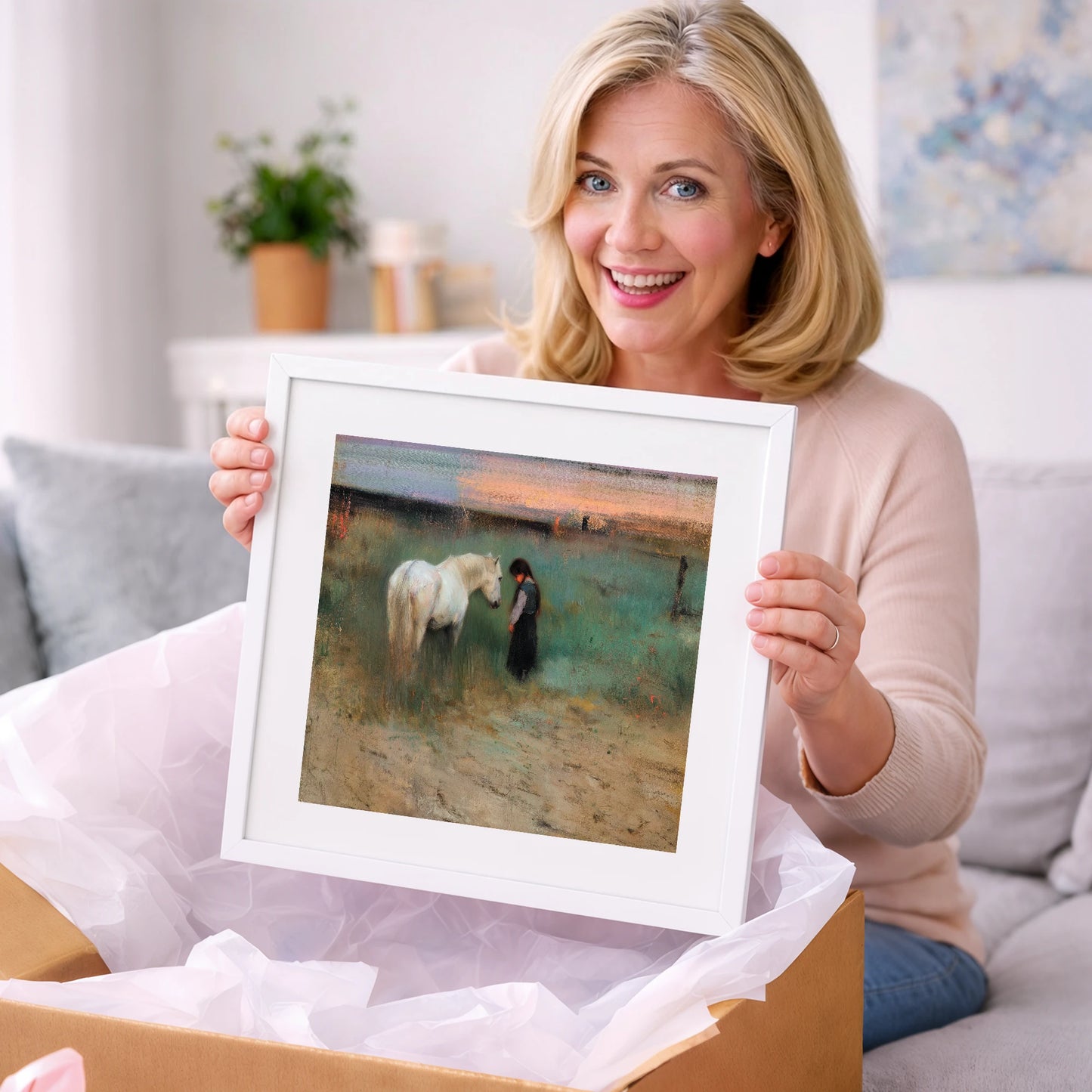 The Quiet Bond - horse & rider art gift idea for horse lovers
