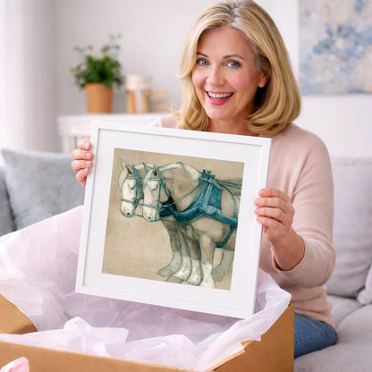 Quiet Strength in Harness - working horse art gift idea for horse lovers