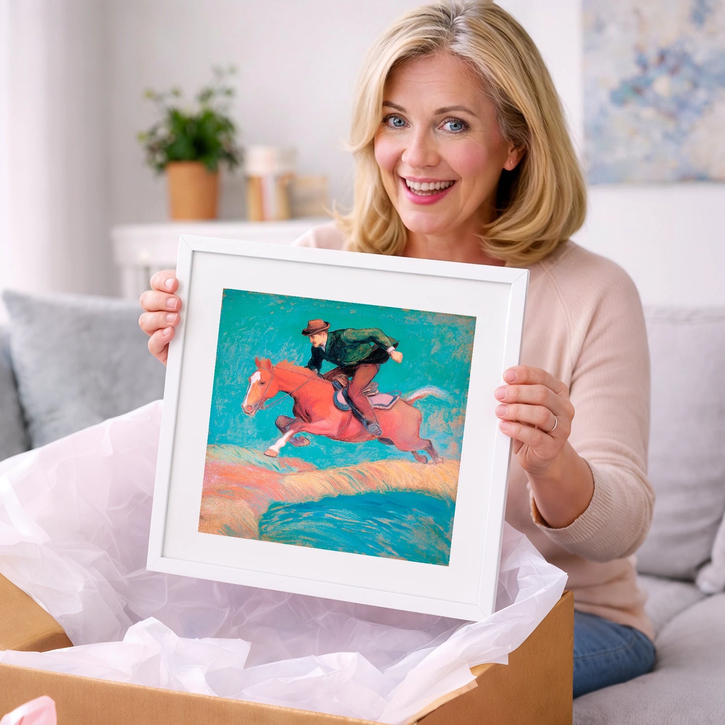 The Bold Leap - show jumping horse art gift idea for horse lovers