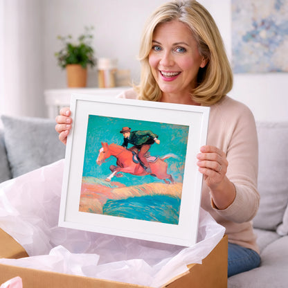 The Bold Leap - show jumping horse art gift idea for horse lovers