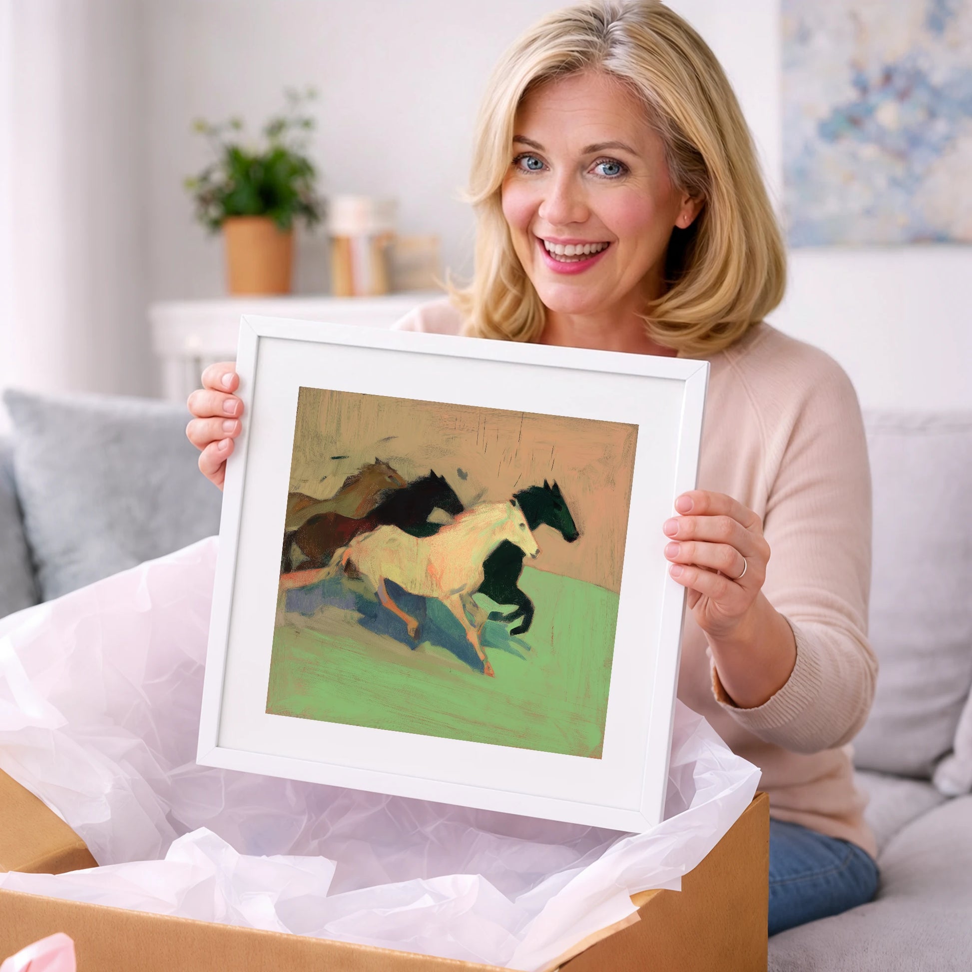 Ethereal Gallop - wild horses art gift idea for horse lovers