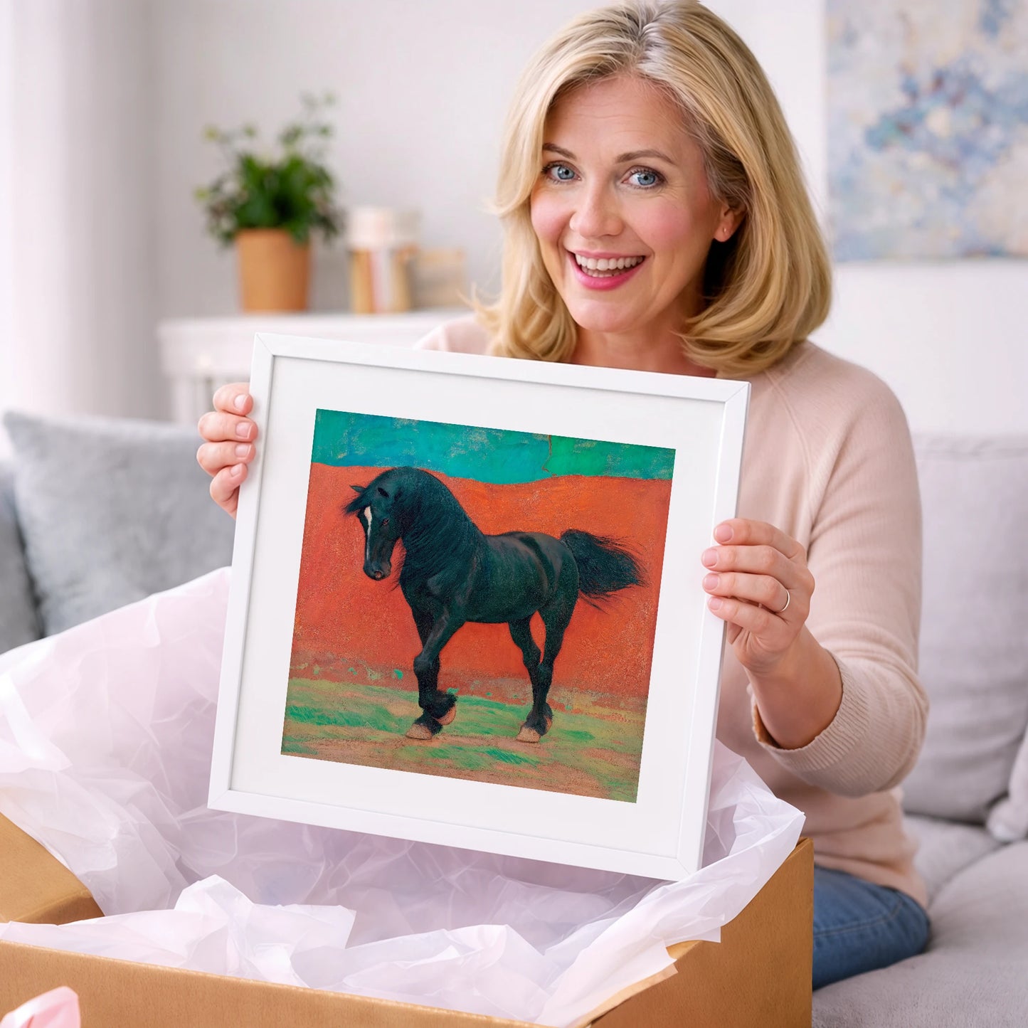 Bold Friesian Rhythm - horse breed art gift idea for horse lovers