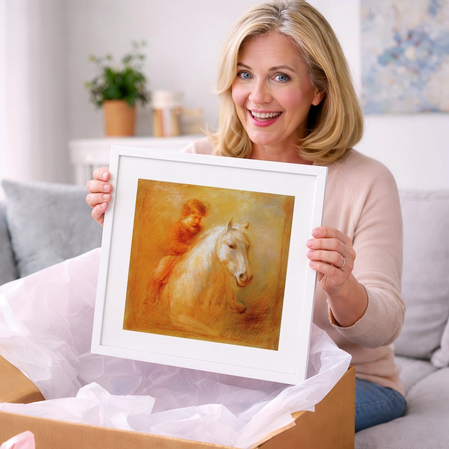 The Bareback Bond - horse & rider art gift idea for horse lovers