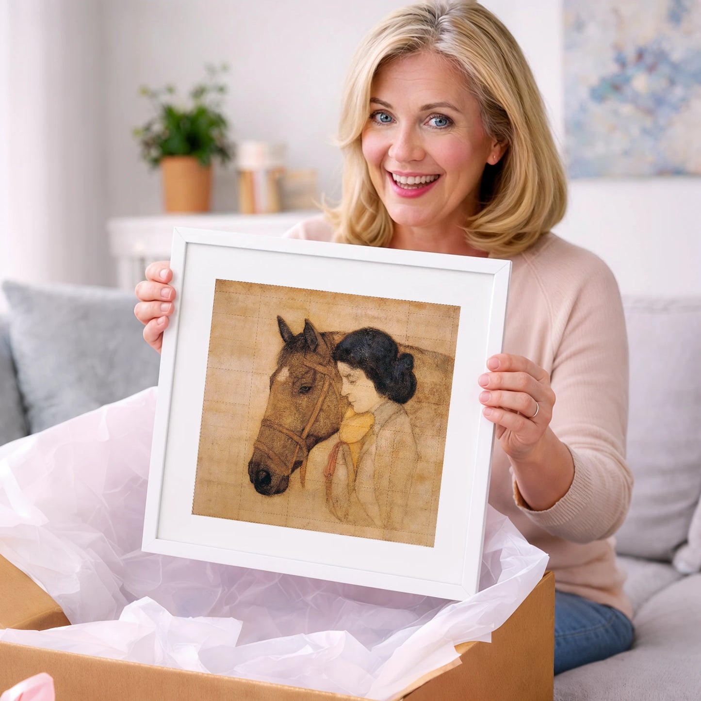 The Silent Bond - horse & rider art gift idea for horse lovers