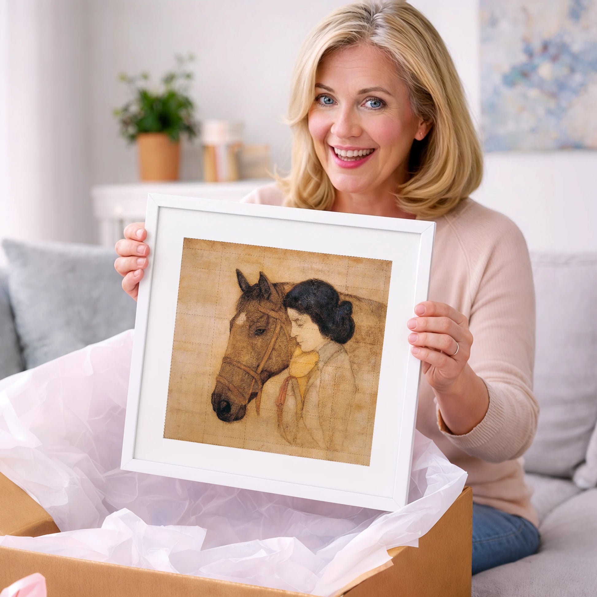 The Silent Bond - horse & rider art gift idea for horse lovers
