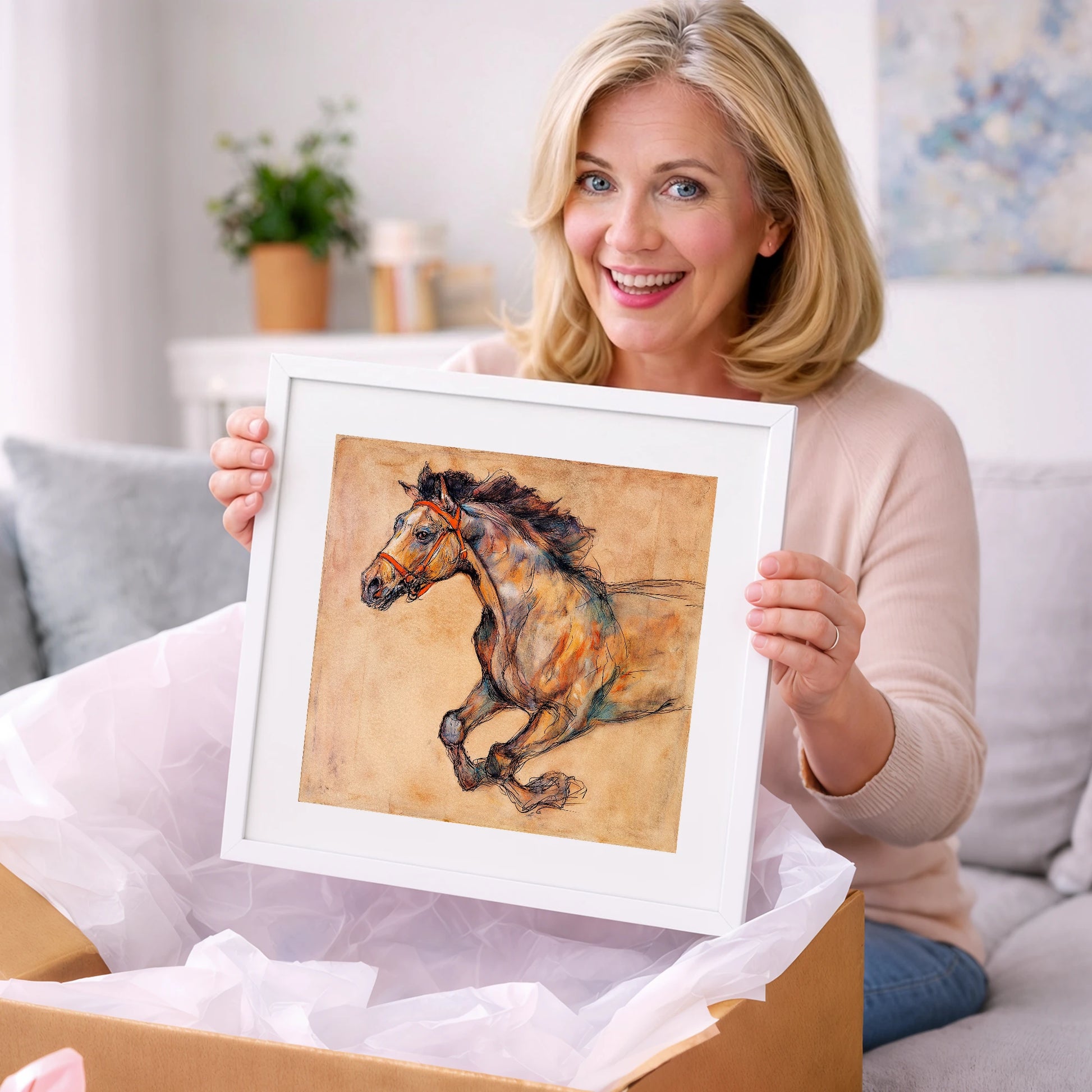 The Morning Gallop - racing horse art gift idea for horse lovers