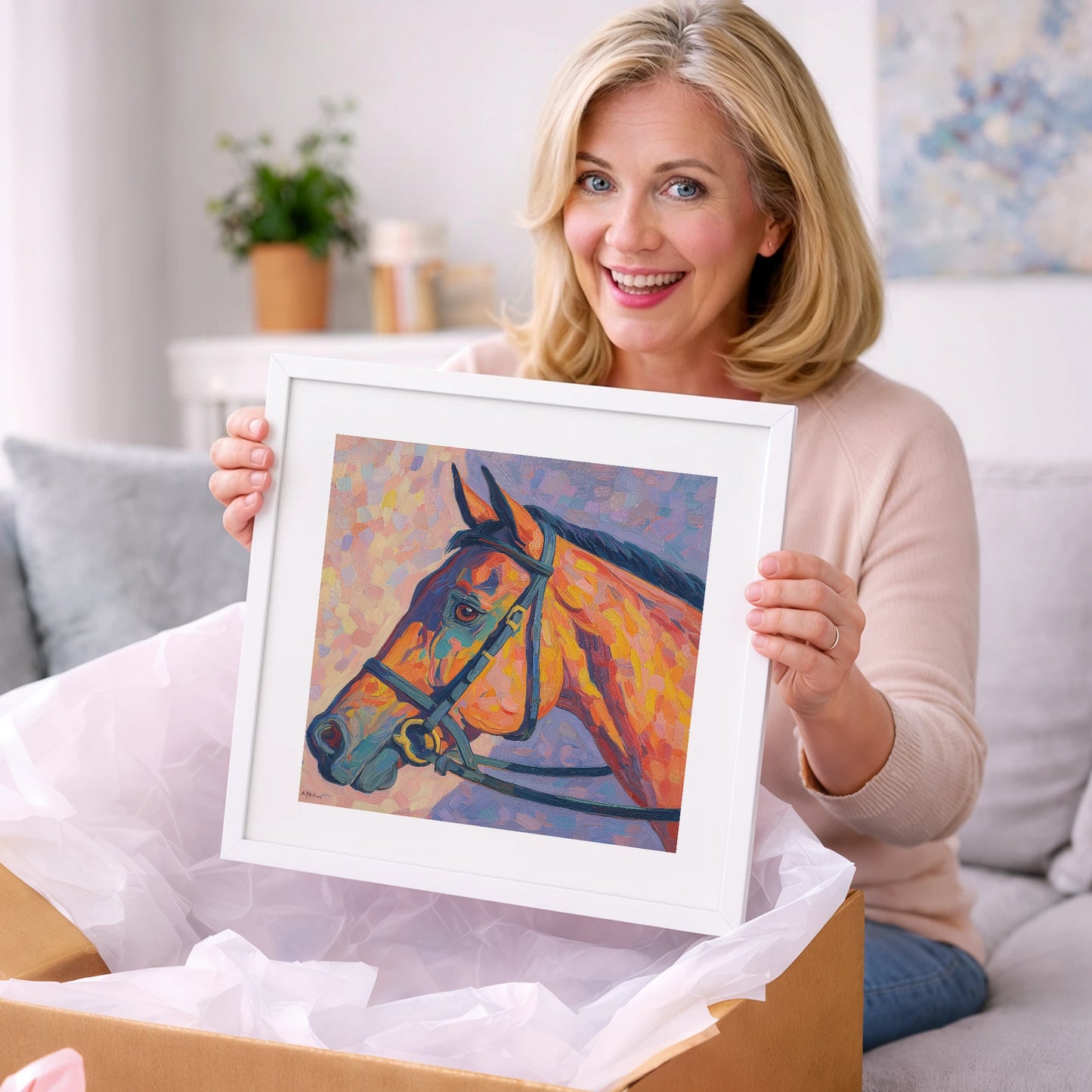 Vivid Equine Gaze - racing horse art gift idea for horse lovers