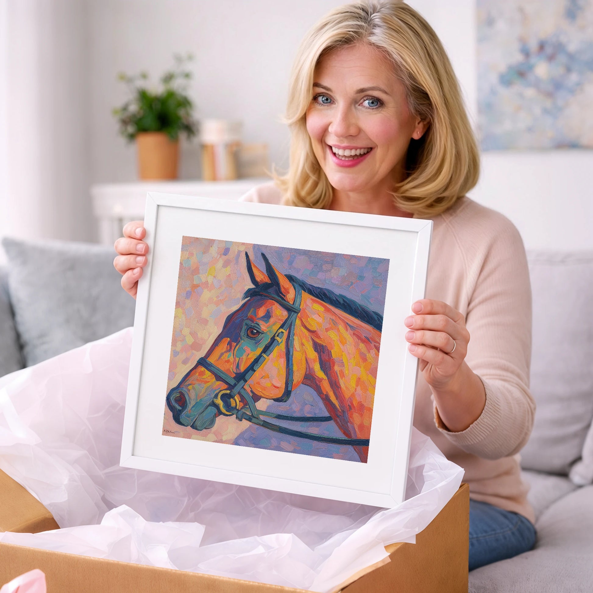 Vivid Equine Gaze - racing horse art gift idea for horse lovers