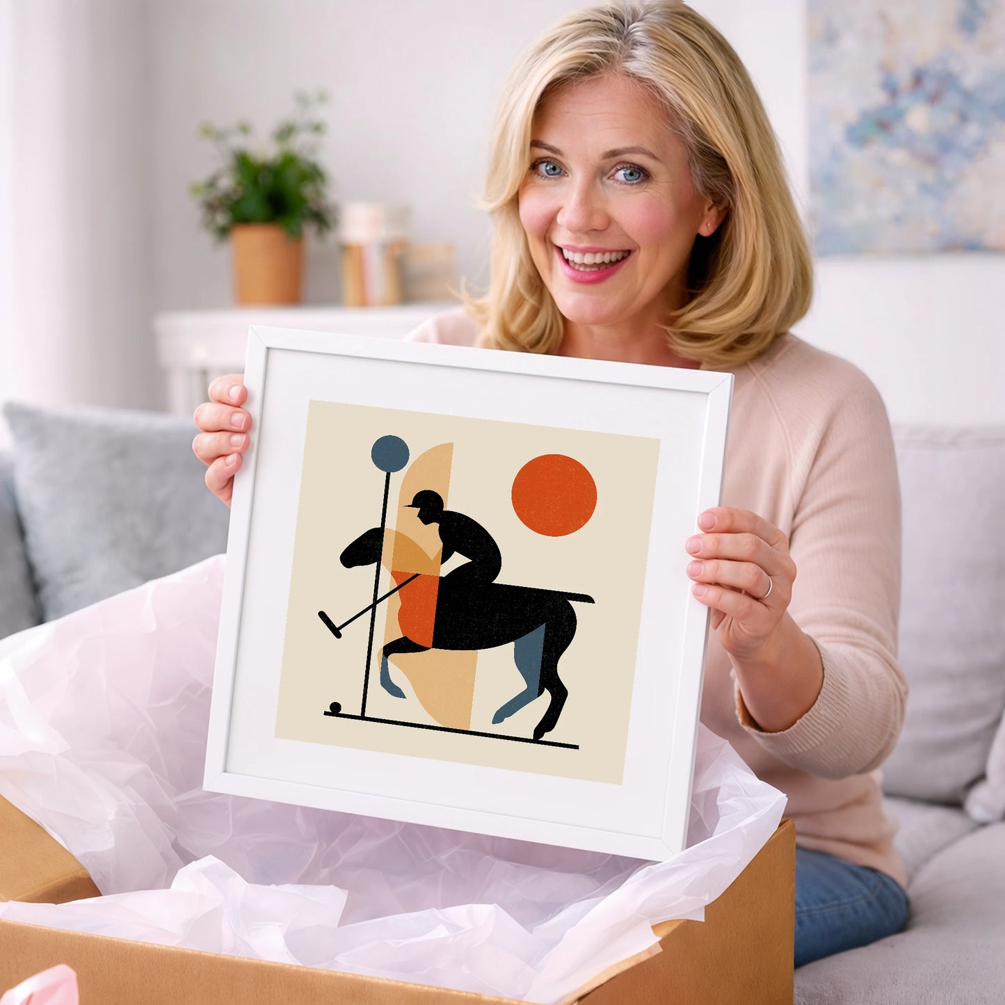 Retro Polo Strike - polo horse art gift idea for horse lovers