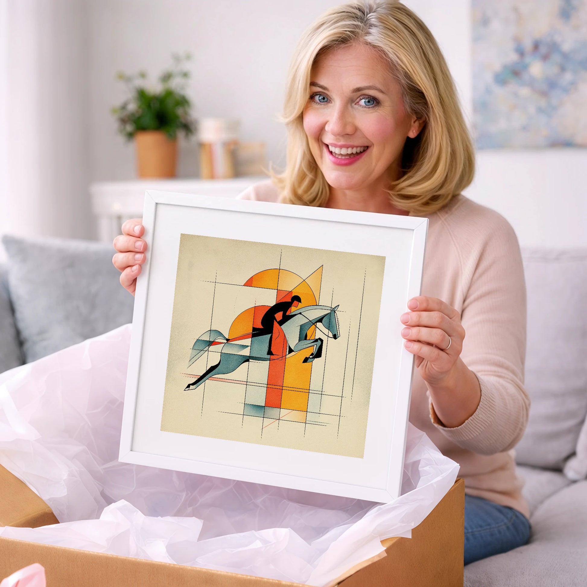 Precision in Flight - show jumping horse art gift idea for horse lovers