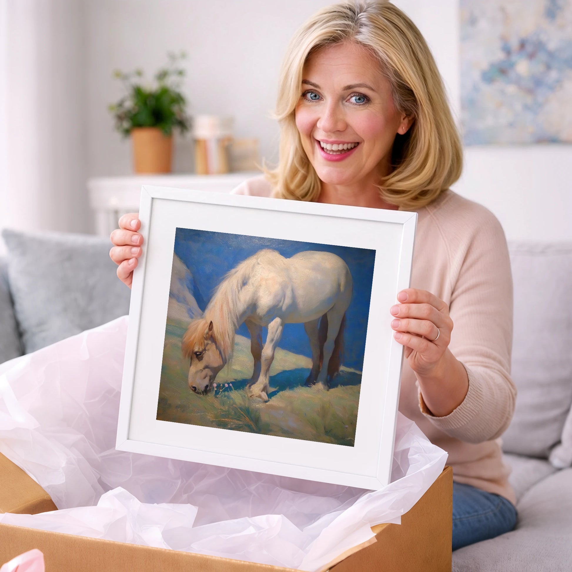 Sunlit Grazing - horse breed art gift idea for horse lovers