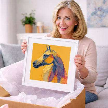 Cobalt and Gold Arabian - horse breed art gift idea for horse lovers