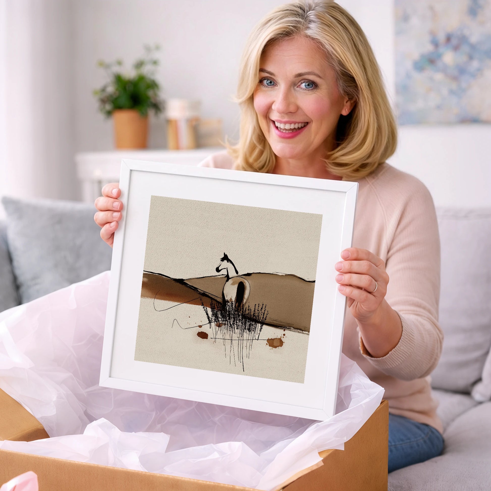 Sepia Ridge Observer - horse landscape art gift idea for horse lovers
