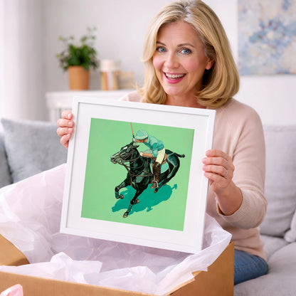 The Teal Chukka - polo horse art gift idea for horse lovers