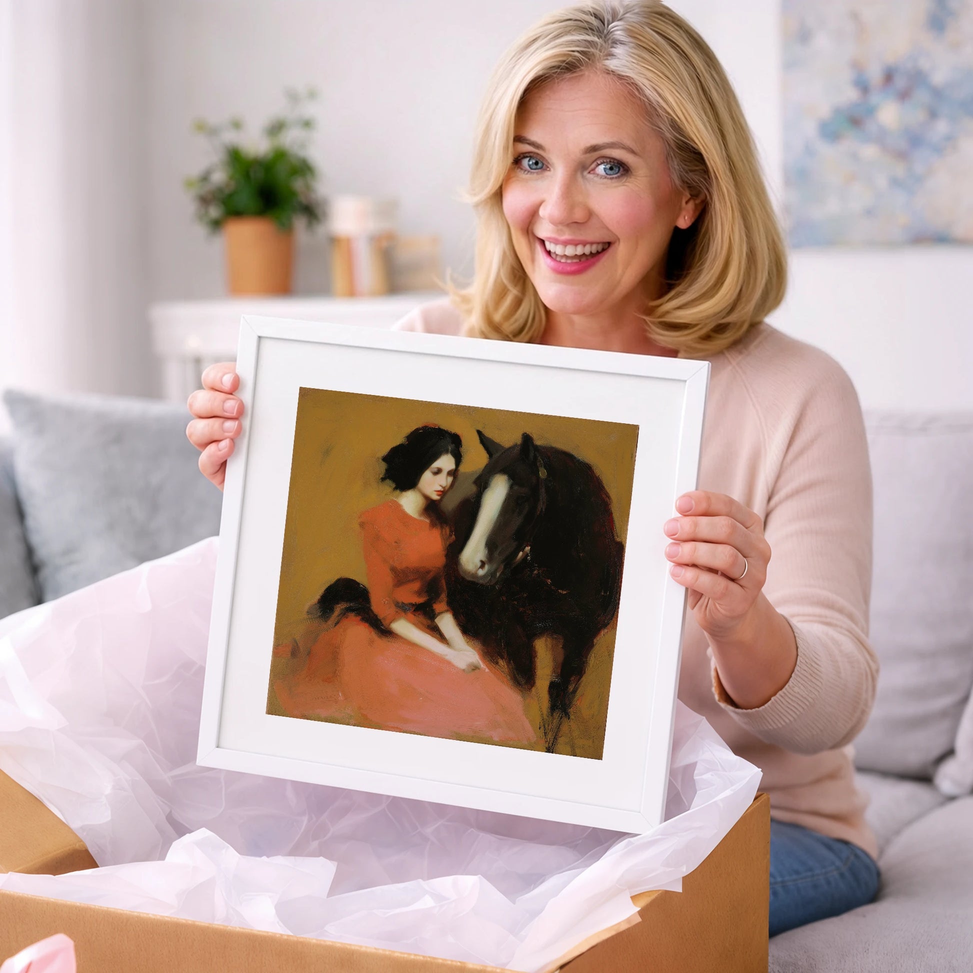 The Silent Bond - horse & rider art gift idea for horse lovers